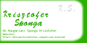 krisztofer sponga business card
